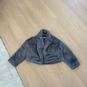 Faux Fir cropped jacket
